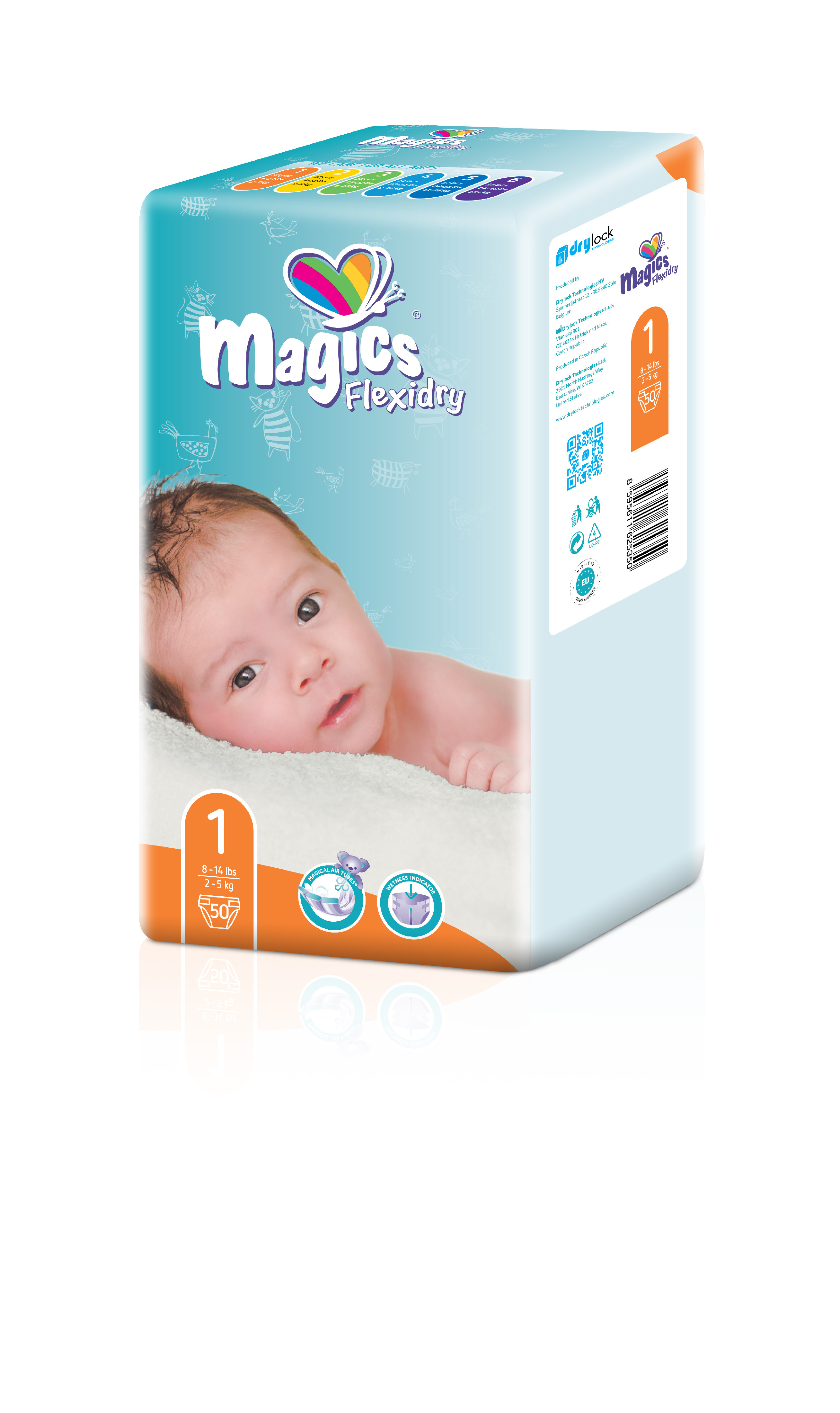 Levně Magics Flexidry vel. 1 Newborn 2 - 5 kg, 50 ks