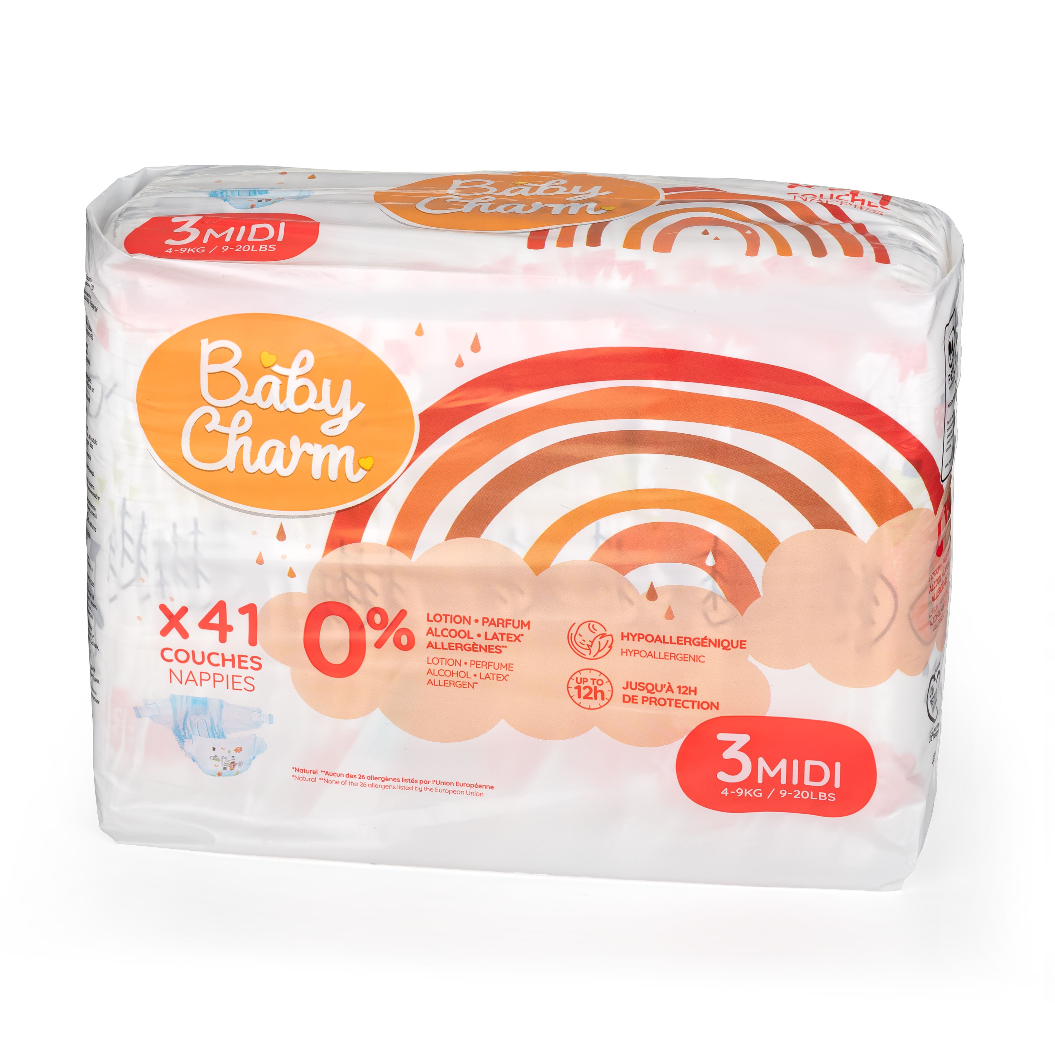 Levně Plenky Baby Charm Super Dry Flex vel. 3 Midi, 6-10 kg, 41 ks