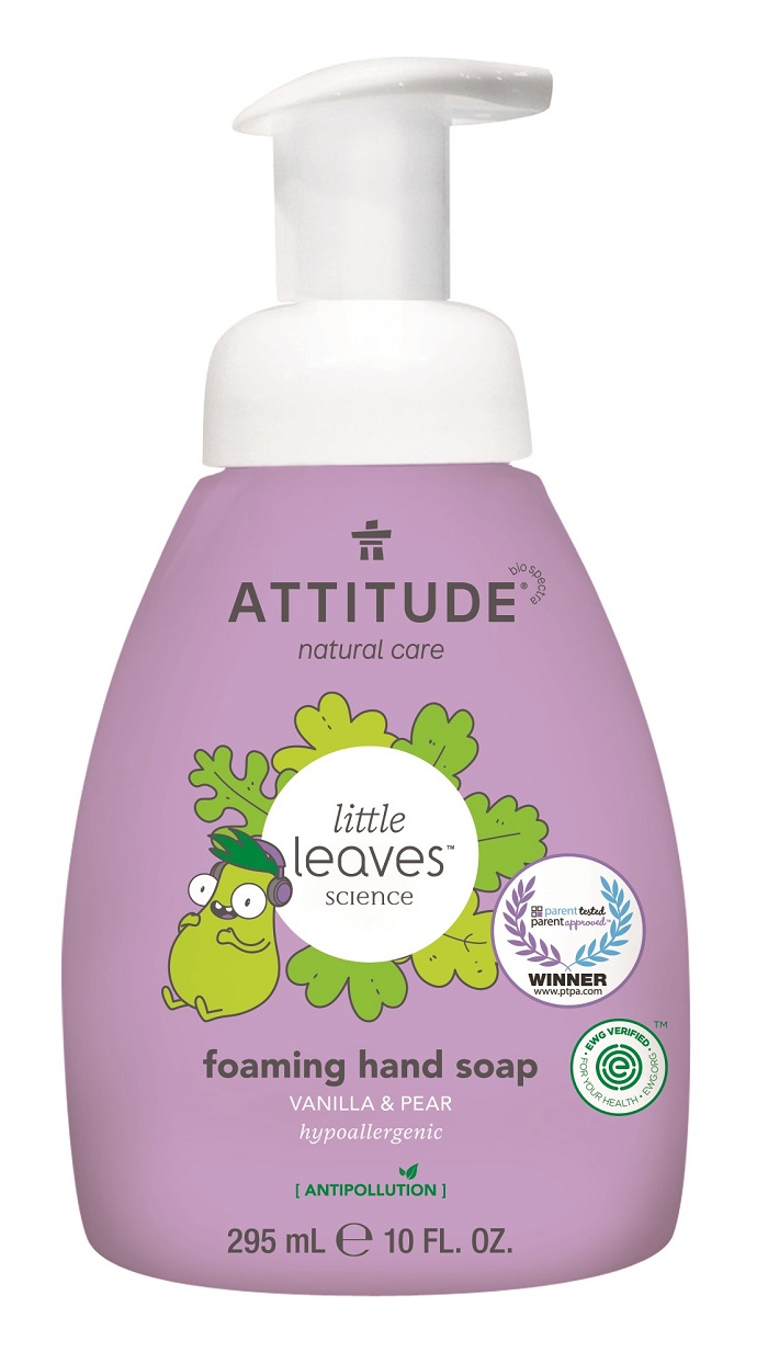 Levně Dětské pěnivé mýdlo na ruce ATTITUDE Little leaves s vůní vanilky a hrušky 295 ml