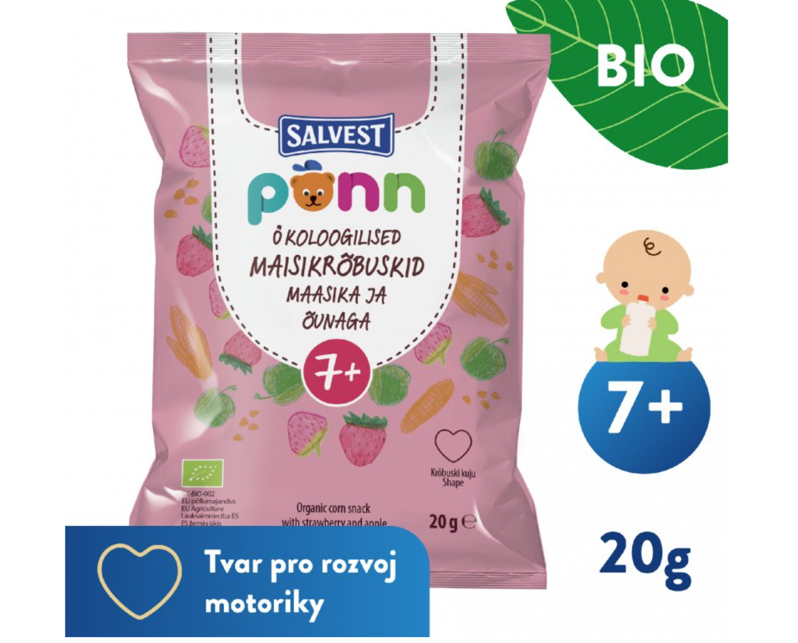 Levně SALVEST Põnn BIO Jahodové křupky (20 g)