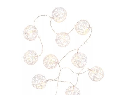 Vánoční Světelný řetěz třpytivé koule 3 barvy (Osvětlení Barevná 5m - 50 led diod)