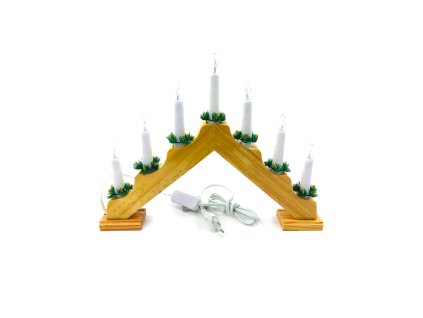 Vánoční svícen pyramida - 7 žárovek (do zásuvky) (Opicka Bílý)