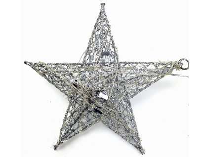 153269 1 vanocni svitici dekorace hvezda 32 cm stribrna se trpytkami