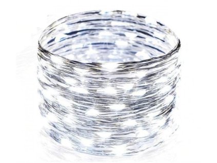 Venkovní vánoční světelný mikro řetěz - Studená bílá až 500 led (Vánoční osvětlení venkovní Studená bílá 5m - 500 led diod)