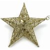 153248 2 vanocni svitici dekorace hvezda 16 cm zlata se trpytkami