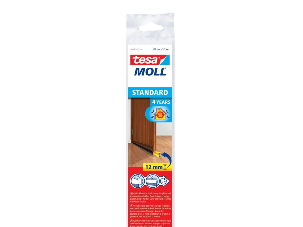 1623 tesamoll kartacova lista pod dvere na hladke povrchy dlazba parkety hneda 1m x 12mm