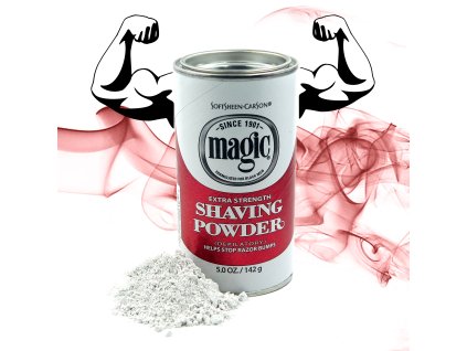 Puder do golenia Magic CZERWONY, bezzapachowy, szorstki, ciemne włosy