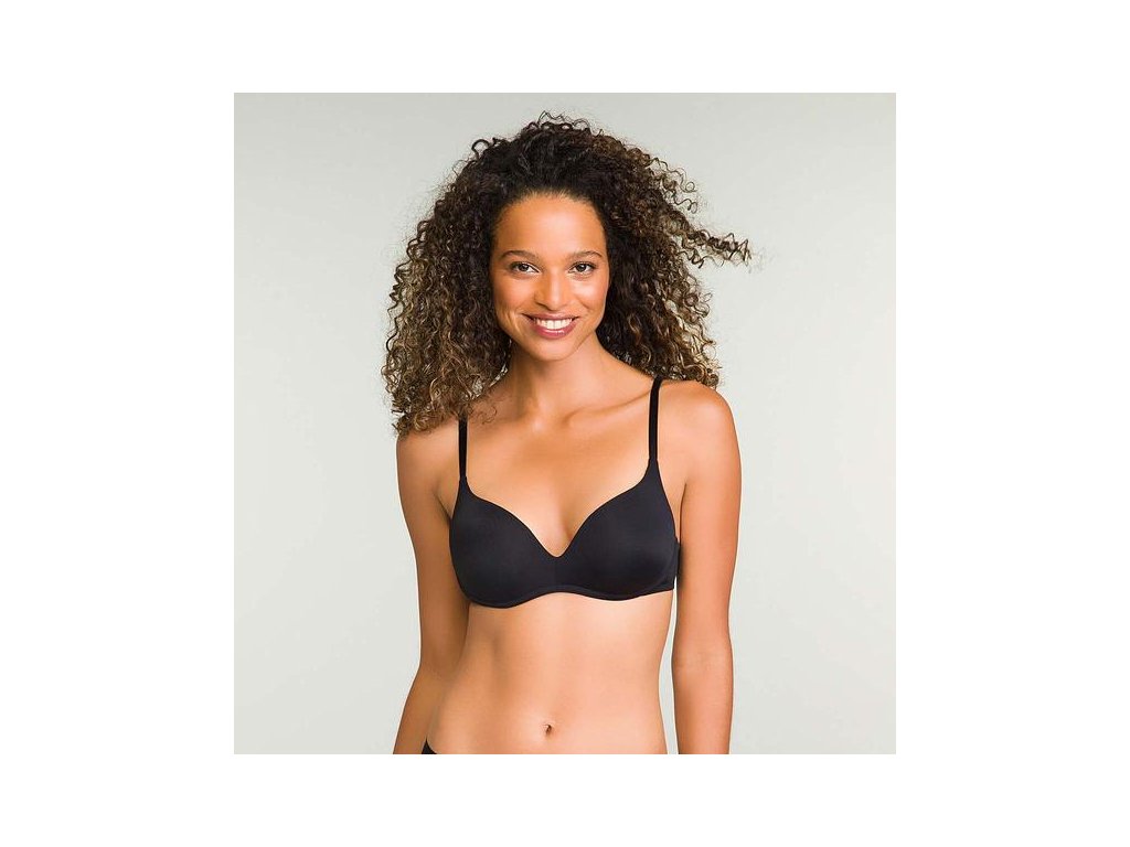 DIM INVISIFREE PUSH UP BRA - Dámská push-up podprsenka bez kostic - černá (Velikost 70 A)