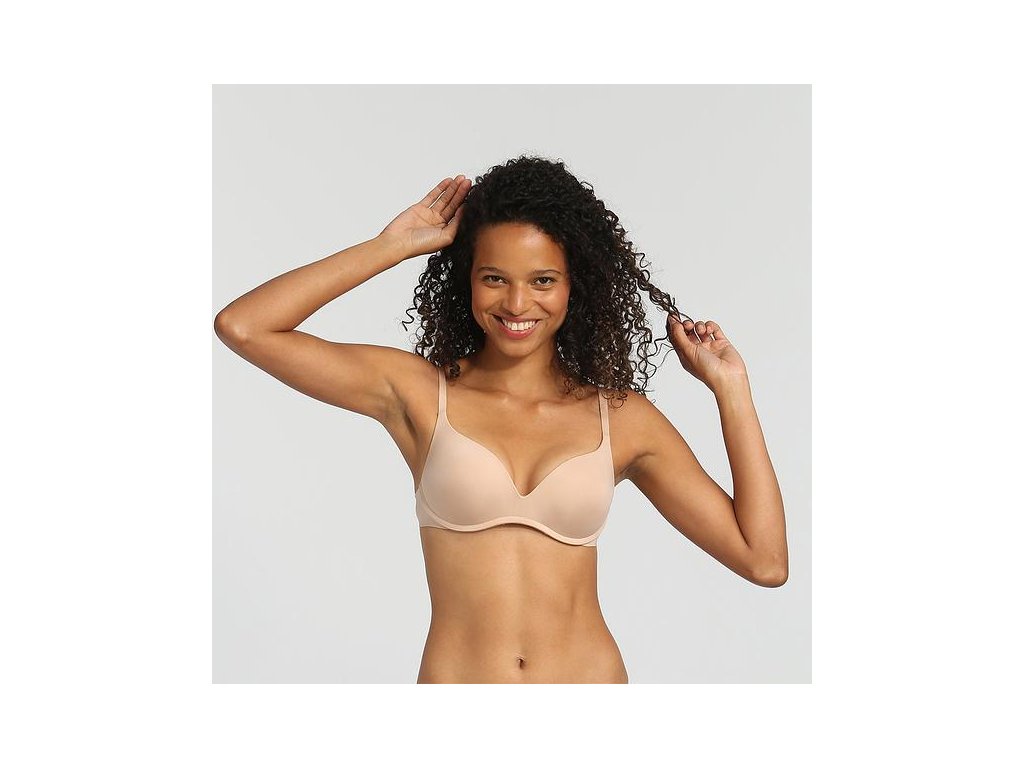 DIM INVISIFREE PUSH UP BRA - Dámská push-up podprsenka bez kostic - tělová (Velikost 70 A)