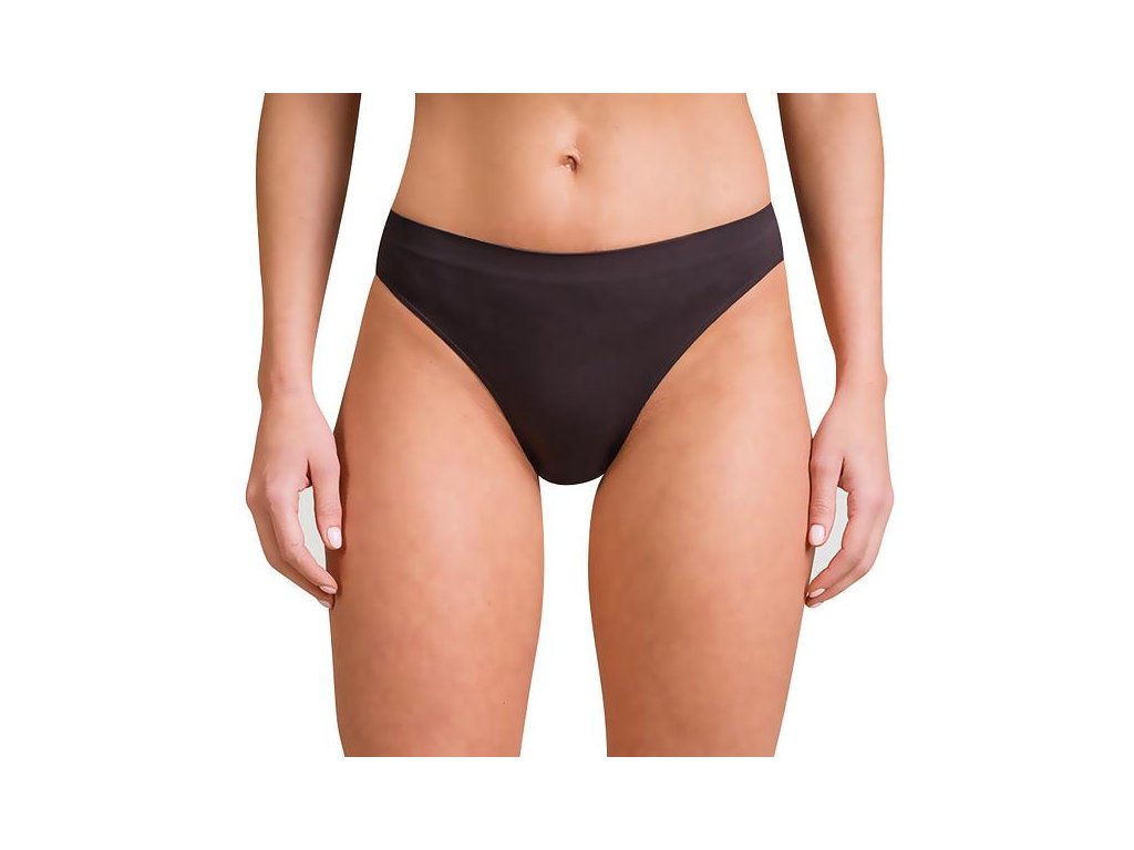 SEAMLESS MICROFIBRE MINISLIP - Dámské bezešvé kalhotky - černá (Velikost S/M)