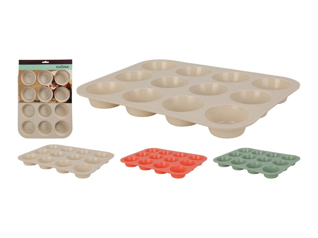 forma na muffiny 12ks 33x25x3cm silikon mix barev
