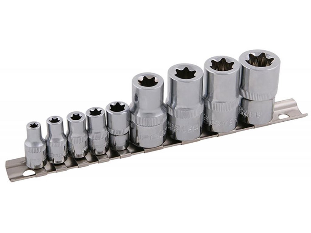 sada 1/4", 1/2" 9díl. hlavic TORX, E5-E18 FESTA