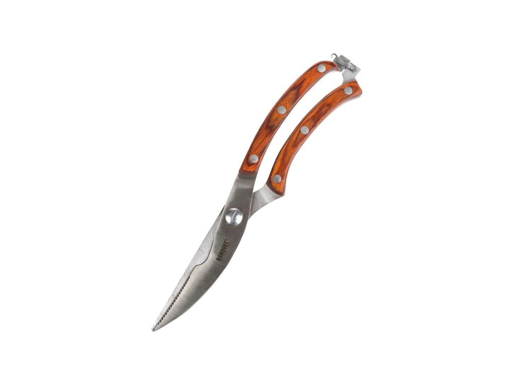 nůžky na drůbež CULINARIA 25,5cm, ocel/dřev.rukojeť