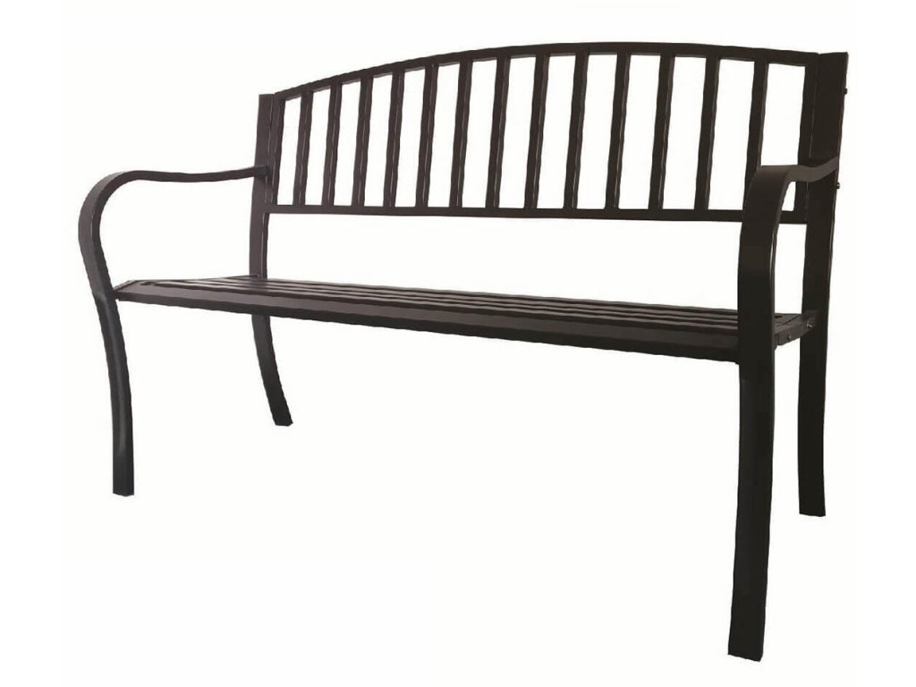 lavička zahradní 125x53x82cm ČER ocel