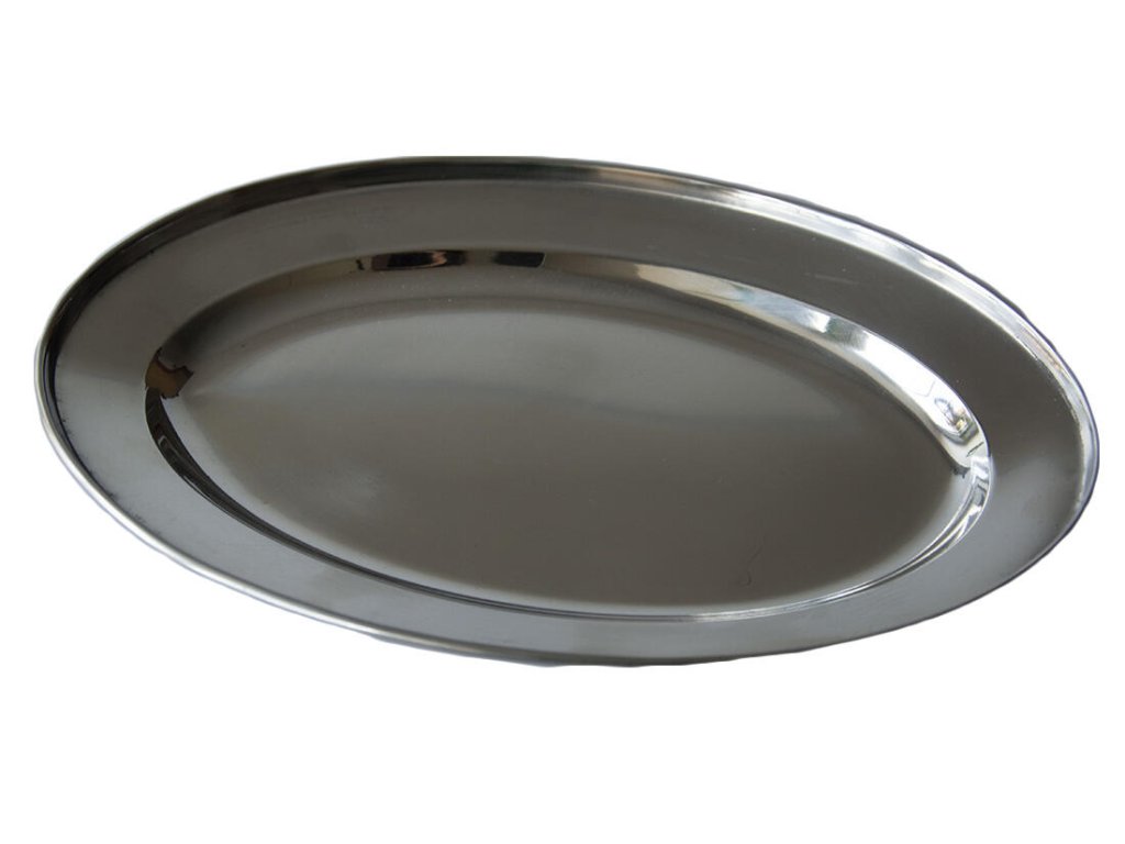 podnos ovál 20x14,3cm nerez
