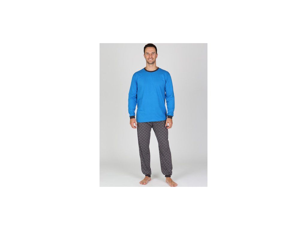 Pánské dlouhé pyžamo P MOMO (Velikost M)