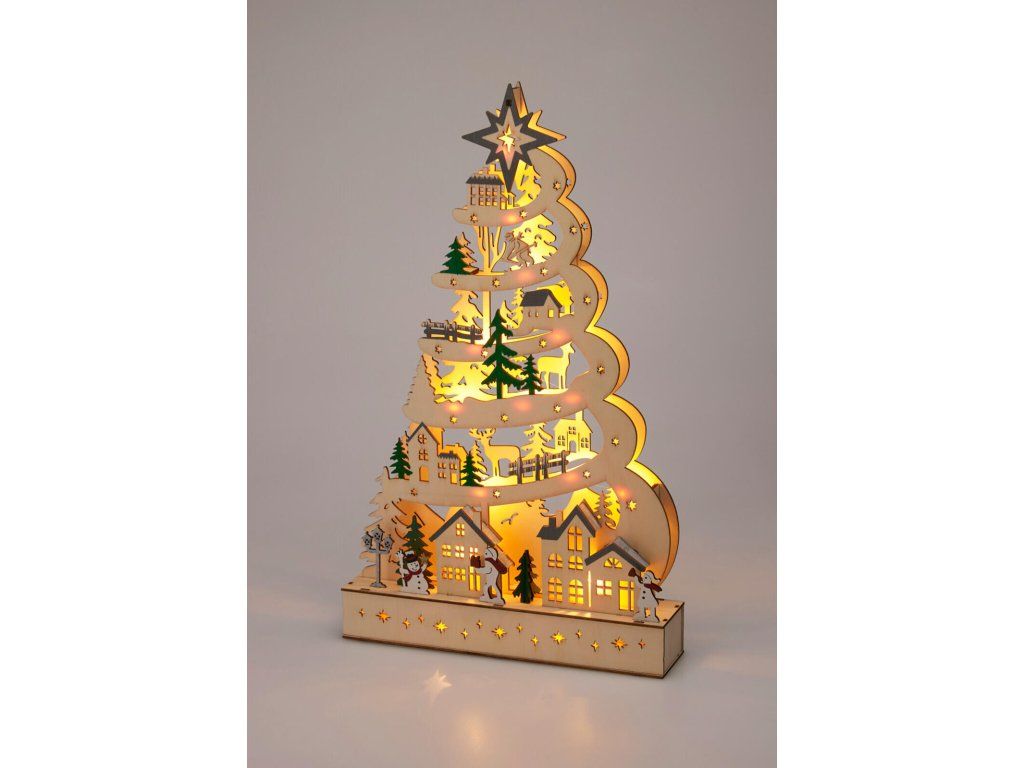 dekorace STROM 45cm 15LED dřev.