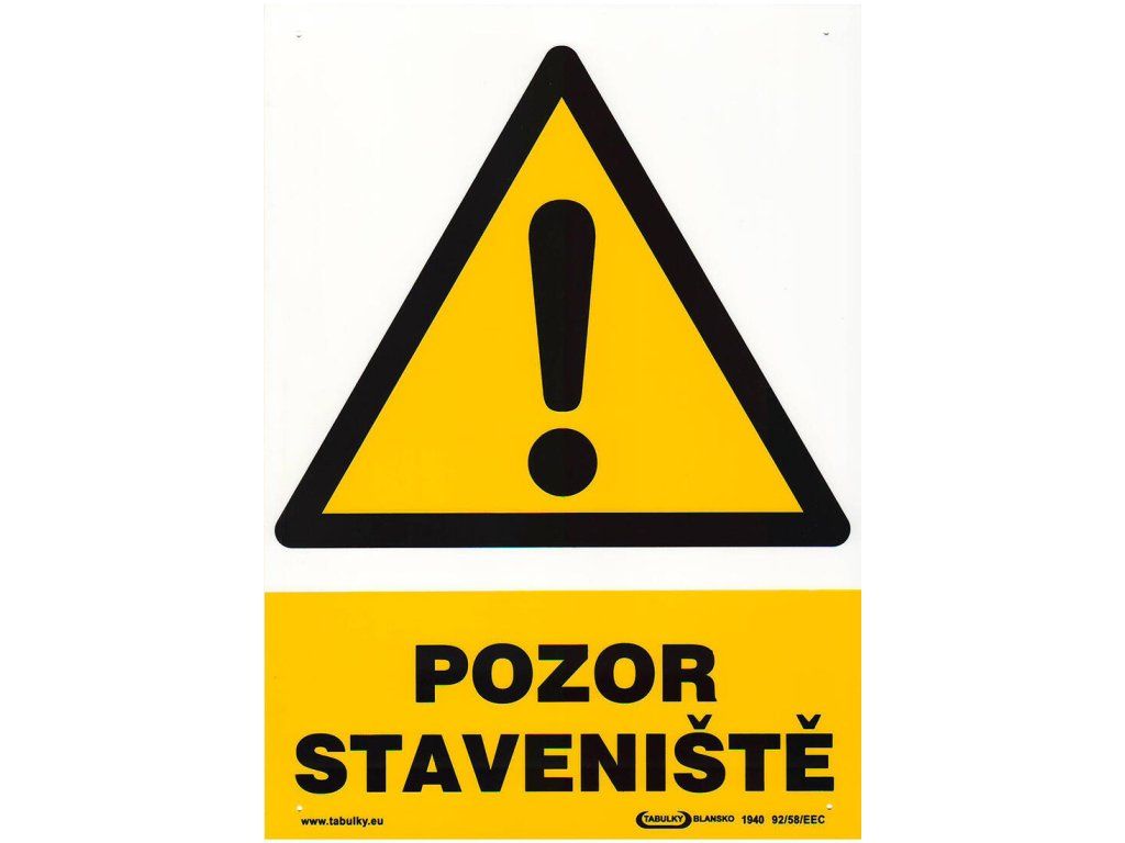 tabulka - POZOR STAVENIŠTĚ ! 210x297mm (A4) PH