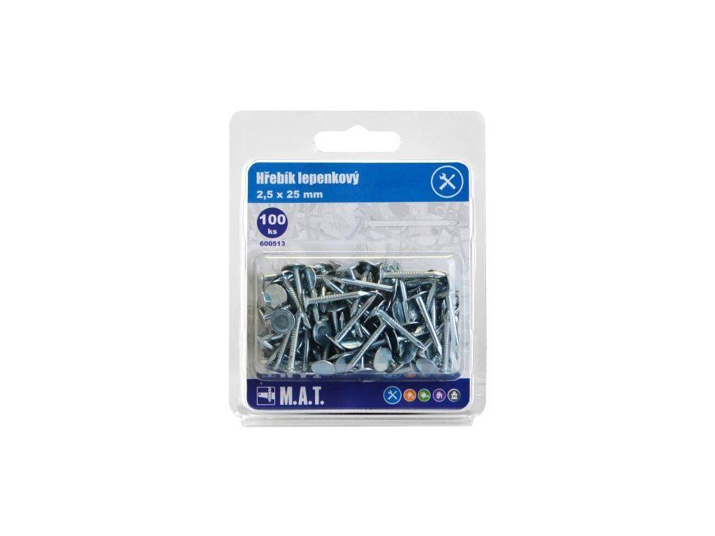 hřebík lepenkový 25x2,5mm Zn (100ks)