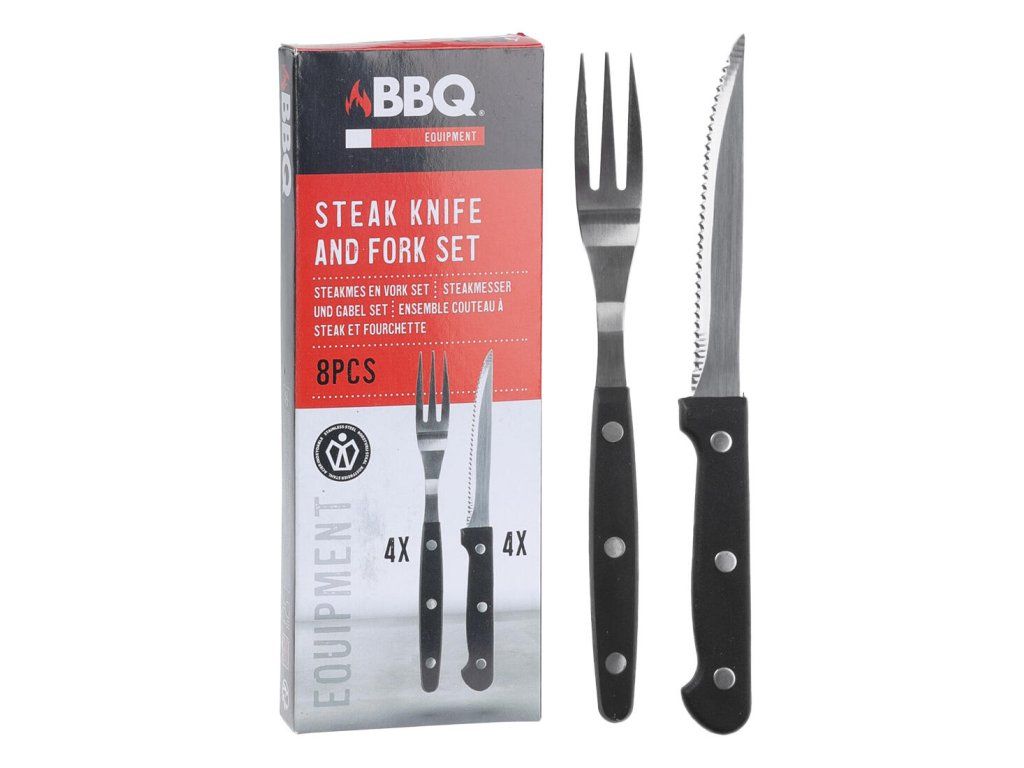 příbor steakový BBQ (4+4ks) nerez, PH rukojeť