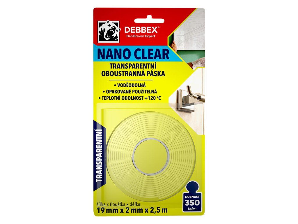páska oboustr. NANO CLEAR 19mmx2mmx2,5m