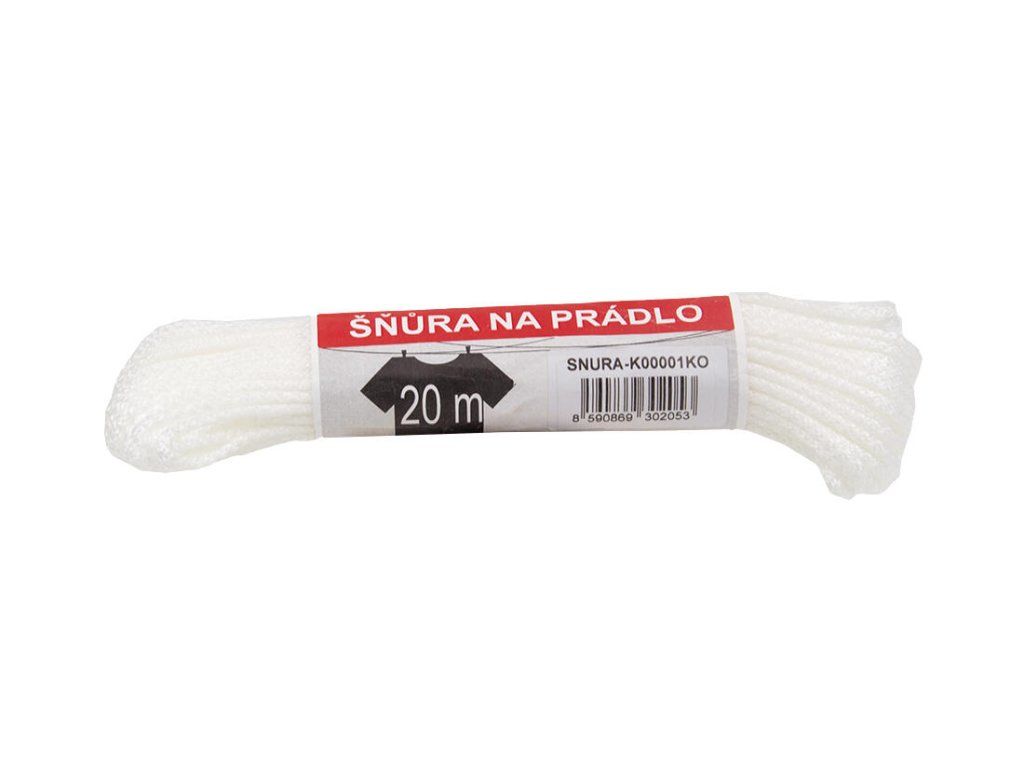 šňůra prádelní PPV 20m pr.3mm BÍ
