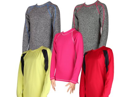 SOLID 08 dětské tričko dlouhý rukáv (Barva melé/magenta, Velikost 110-116)