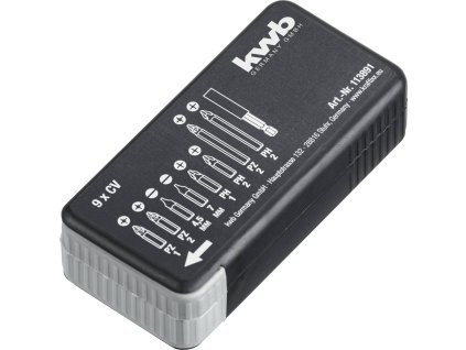 Box na bity 2-DRAWER BIT SET KR.9PC.BLK