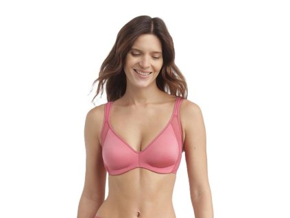 DIM GENEROUS MINIMIZER BRA - Dámská zmenšující podprsenka s kosticemi - růžová (Velikost 75 C)