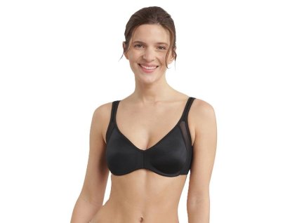 DIM GENEROUS MINIMIZER BRA - Dámská zmenšující podprsenka s kosticemi - černá (Velikost 75 C)