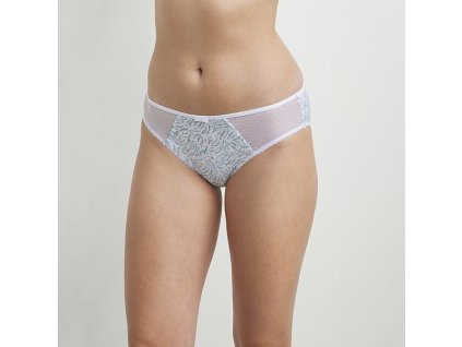 DIM GENEROUS COTTON BIO SLIP - Dámské kalhotky z bio bavlny - bílá - modrá (Velikost S)