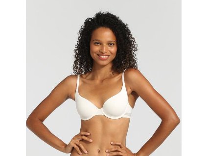 DIM INVISIFREE PADDED BRA - Dámská hladká vyztužená podprsenka - smetanová (Velikost 70 A)