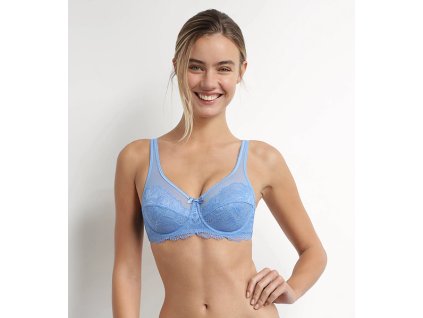 DIM GENEROUS ESSENTIEL UNDERWIRE BRA - Dámská krajková podprsenka - světle modrá (Velikost 75 B)
