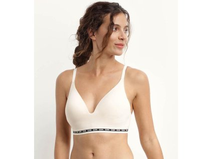 DIM ICONS PADDED TRIANGLE BRA - Dámská vyztužená podprsenka bez kostic - smetanová (Velikost 75 A)