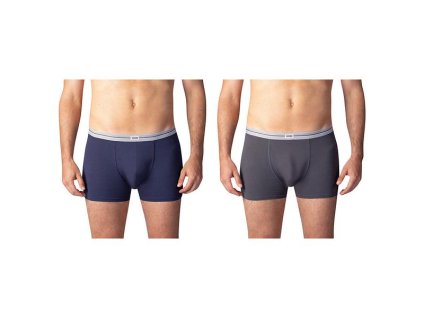 ULTRA RESIST BOXER 2x - Dvojbalení bavlněných boxerek - šedá - modrá (Velikost M)