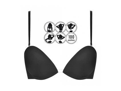 WONDERBRA MULTIWAY BRA - Podprsenka s mnoha možnostmi řešení ramínek - černá (Velikost 75 B)