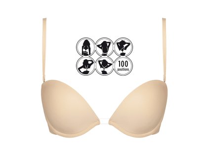 WONDERBRA MULTIWAY BRA - Podprsenka s mnoha možnostmi řešení ramínek - tělová (Velikost 75 B)