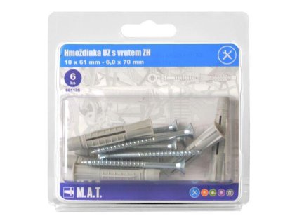 hmoždinka UZ pr.10mm s vrutem ZH ZB (6ks)