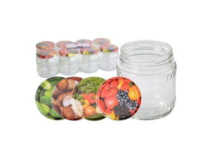 sklenice zavařovací 480ml TWIST 82 + víčka mix (8ks)