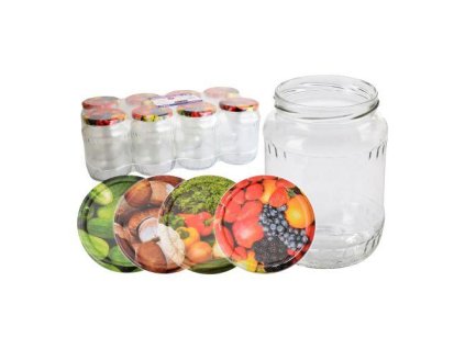 sklenice zavařovací 720ml TWIST 82 + víčka mix (8ks)