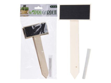 cedulka zahradní v.21cm s křídou (4ks)