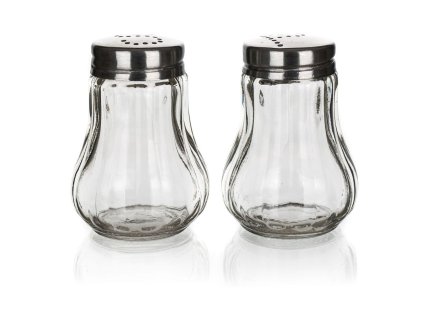slánka a pepřenka MONO 40ml sklo/nerez kulatá sada 2díl.