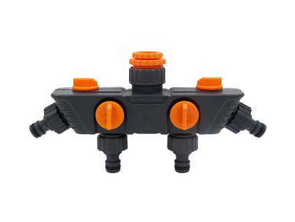 adaptér na kohoutek-rozdělovač 4cestný 1/2" + 3/4" + 1"