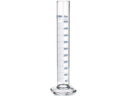 válec odměrný 500ml se 6hr.patkou a výlevkou skl.SIMAX
