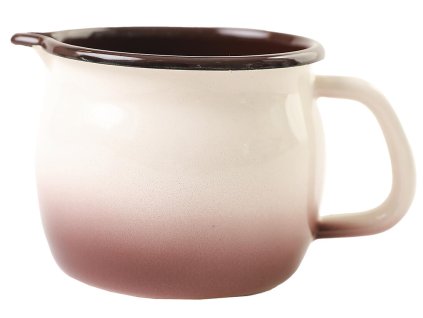 hrnek baněný smalt s výlevkou pr.10cm 0,8l CAPUCCINO