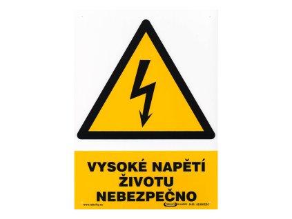 tabulka - VYSOKÉ NAPĚTÍ - ŽIVOTU NEBEZPEČNO 210x297mm (A4) PH