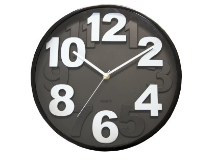 hodiny nástěnné pr.30cm,3D ciferník,PH,sklo,kov ČER