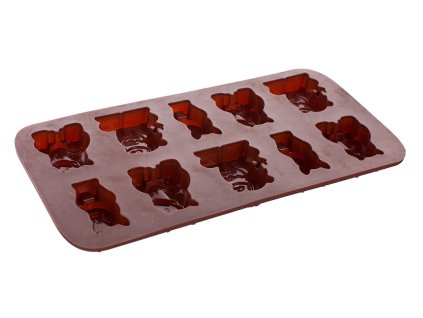 forma na čokoládu zvířátka I 10ks 20,4x10,5x1,4cm silikon HN