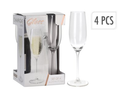 sklenice na šampus flétna 210ml (4ks)