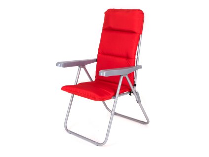 židle zahradní 68x58x107cm LOARA polohovací ocel/polstr ČRV